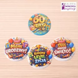 60 lat (urodziny) - przypinka 56 mm